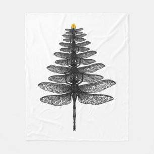 Merry Christmas insect Lover Xmas Dragonfly  Fleece Blanket