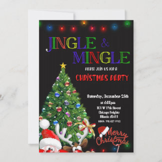 Merry Christmas Invitation, Jingle & Mingle invite