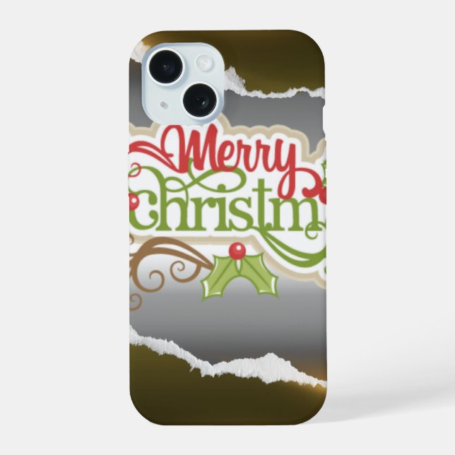 Merry Christmas  iPhone 15 Case (Back)