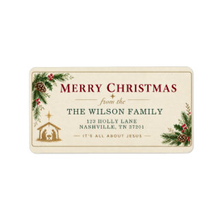 Merry Christmas It’s All About Jesus Editable Label