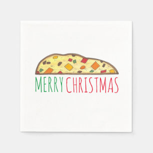 Merry Christmas Italian Fruitcake Biscotti Napkins