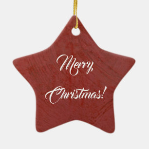 Merry Christmas! Italian Red Venetian Plaster Ceramic Ornament