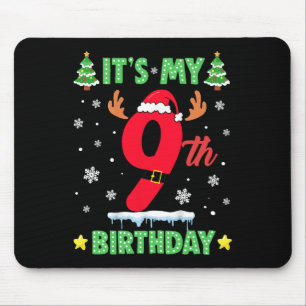 Merry Christmas It's My 9th Birthday Xmas Kids  Mouse Pad
