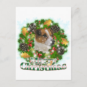 Merry Christmas Jack Russell Holiday Postcard