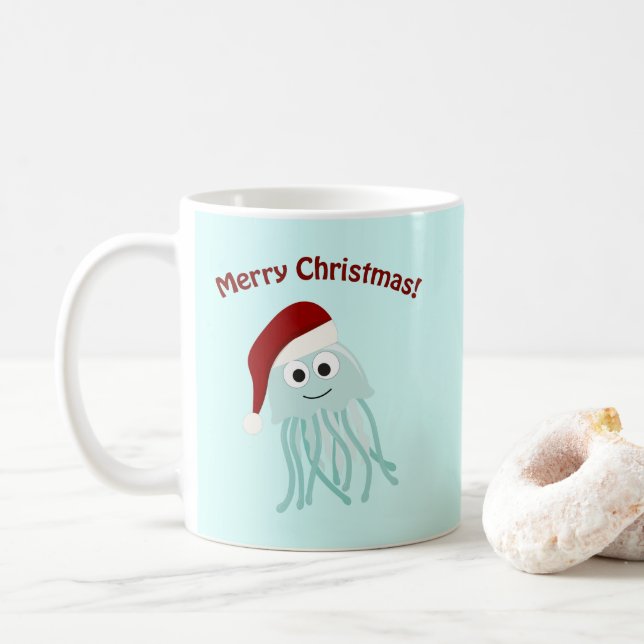 Merry Christmas! Jellyfish Coffee Mug (With Donut)
