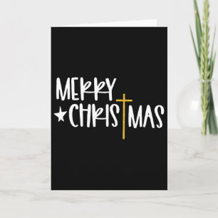 Merry Christmas Jesus Cross Christian Religious Fa Card