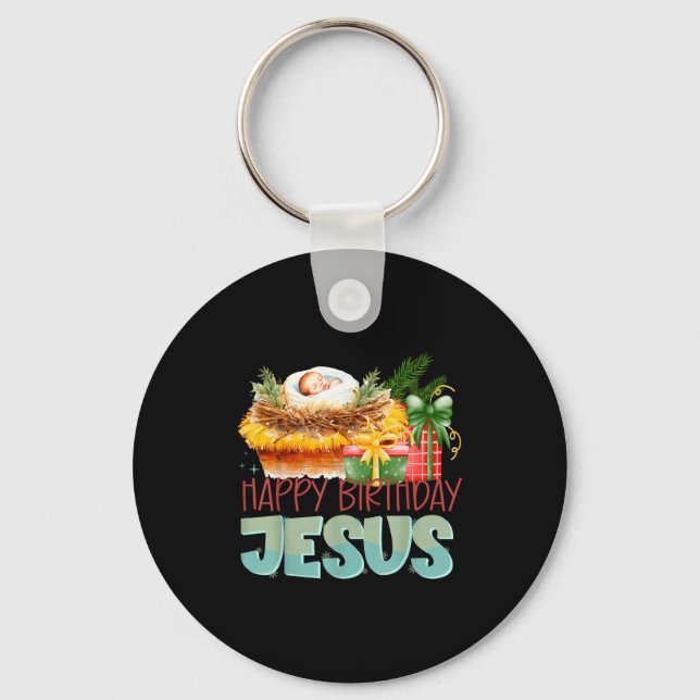 Merry Christmas Jesus Is The Gift To The World Chr Keychain (Front)
