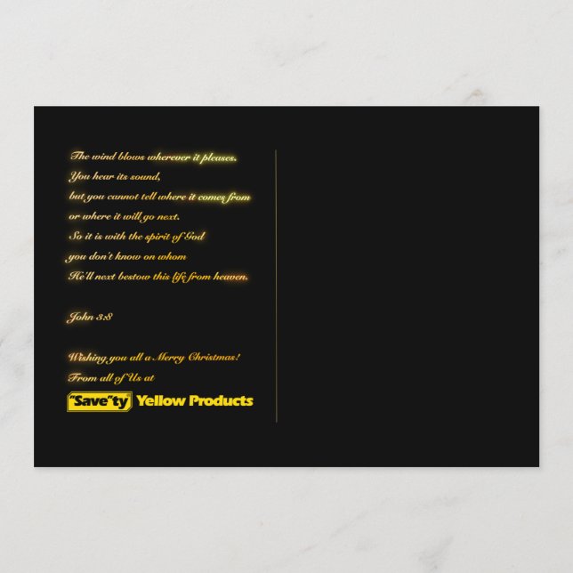 Merry Christmas John 3:8 Bible Verse Postcard (Back)