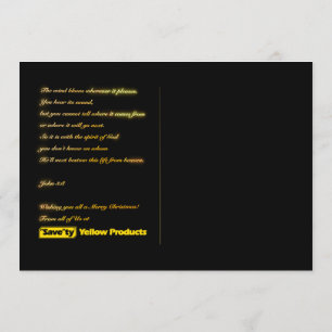 Merry Christmas John 3:8 Bible Verse Postcard