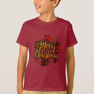 "Merry Christmas: Jolly Santa & Festive Bow Design T-Shirt