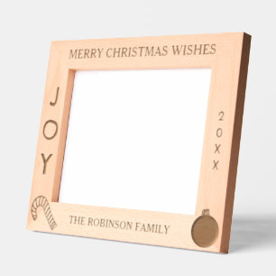 Merry Christmas Joy Name 10 x 8 Photo Etched Frames