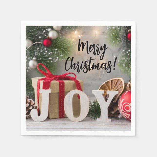 Merry Christmas Joy Napkins (Front)