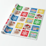 Merry Christmas Kids & Baby Collage Wrapping Paper<br><div class="desc">Wrap up something special for the holidays with this colorful Merry Christmas Baby & Kids collage wrapping paper.  Replace the images with your own images (kids,  family,  friends,  pets). Features the words "Merry Xmas",  "Baby it's cold outside",  "Merry & Bright" and "Jingle Bells" along with colorful snowflakes.</div>