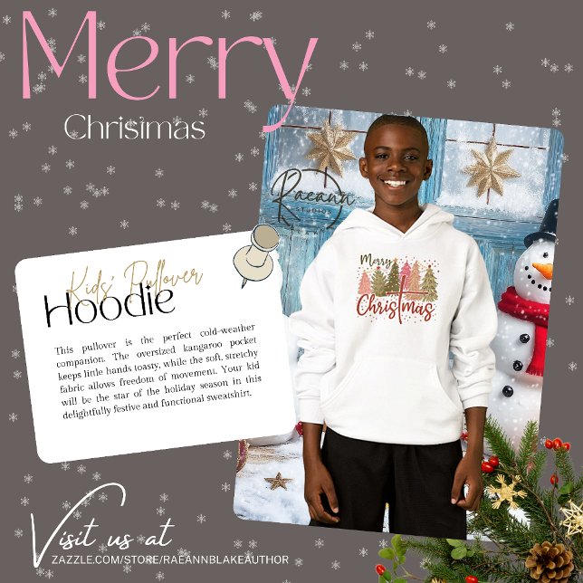 Merry Christmas Kid's Pullover Hooded Sweatshirt (Creator Uploaded)