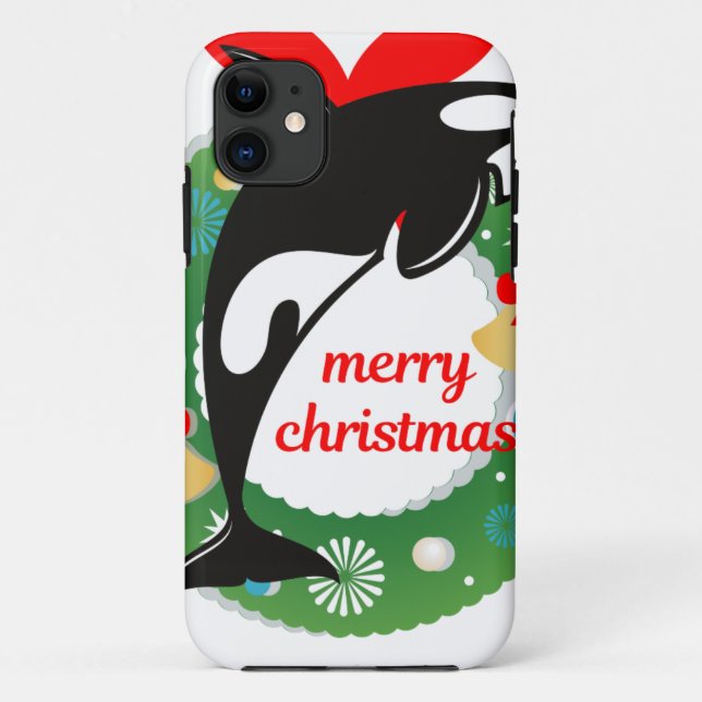 merry christmas killer whale Case-Mate iPhone case (Back)