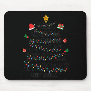 Merry Christmas Kiss My Happy Hanukkah Funny Xmas  Mouse Pad