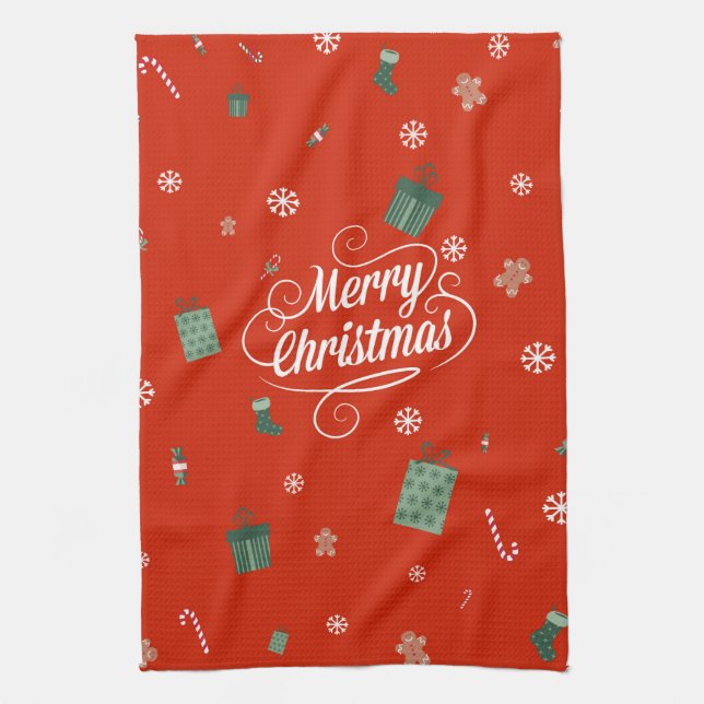 Merry Christmas Kitchen Towel (Vertical)