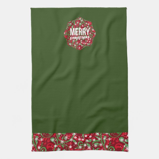 Merry Christmas  Kitchen Towel (Vertical)