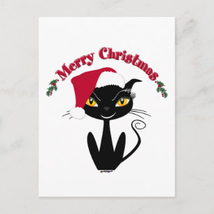 Merry Christmas Kitty Cat Holiday Postcard