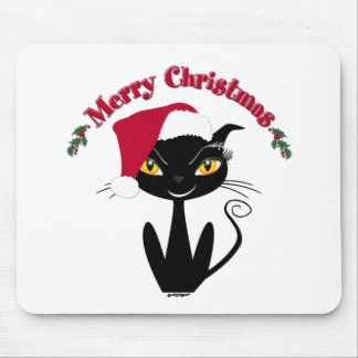 Merry Christmas Kitty Cat Mouse Pad