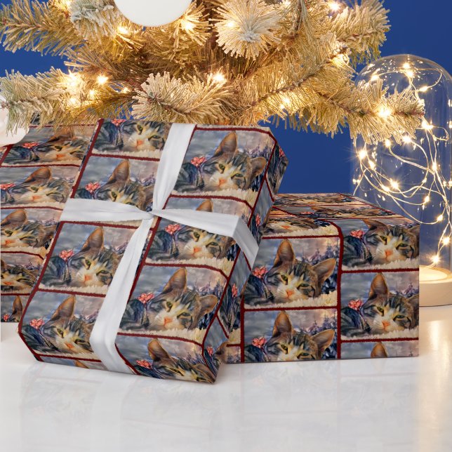 Merry Christmas Kitty Wrapping Paper (Holidays)
