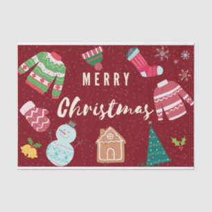 Merry Christmas Knitted Sweaters, Snowman, Tree Tissue Paper