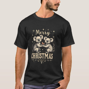 Merry Christmas Koala Bear Santa Hat Claus Animal T-Shirt