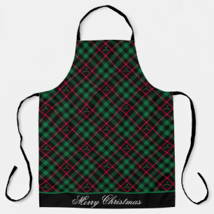 Merry Christmas l Holly Plaid l Christmas Pattern Apron