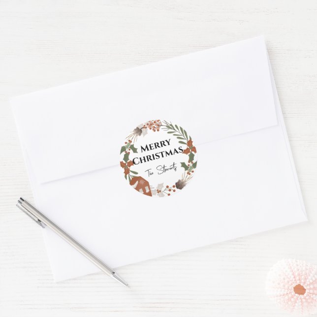 Merry Christmas Label in Simple Nordic Style (Envelope)