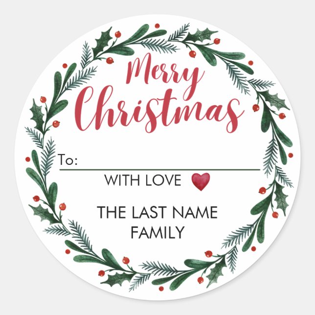 Merry Christmas Labels for Christmas Presents (Front)