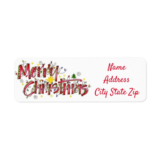 **MERRY CHRISTMAS** LABLE D'ADRESSE DE RETOUR (Devant)