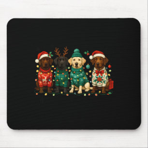 Merry Christmas Labrador Dog Retro Xmas Puppy Men Mouse Pad