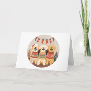 Merry Christmas Labrador Retriever Dogs Holiday Card