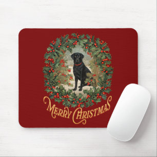 Merry Christmas Labrador Retriever Mouse Pad