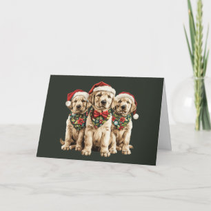 Merry Christmas Labrador Retriever Santa Puppy Dog Holiday Card