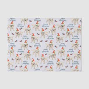 Merry Christmas Labrador Retriever With Santa Hat  Tissue Paper