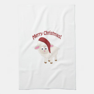 Merry Christmas Lamb Kitchen Towel