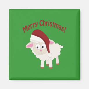 Merry Christmas Lamb Magnet