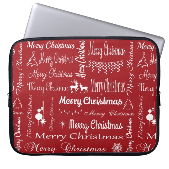 Merry Christmas Laptop Sleeve (Front)