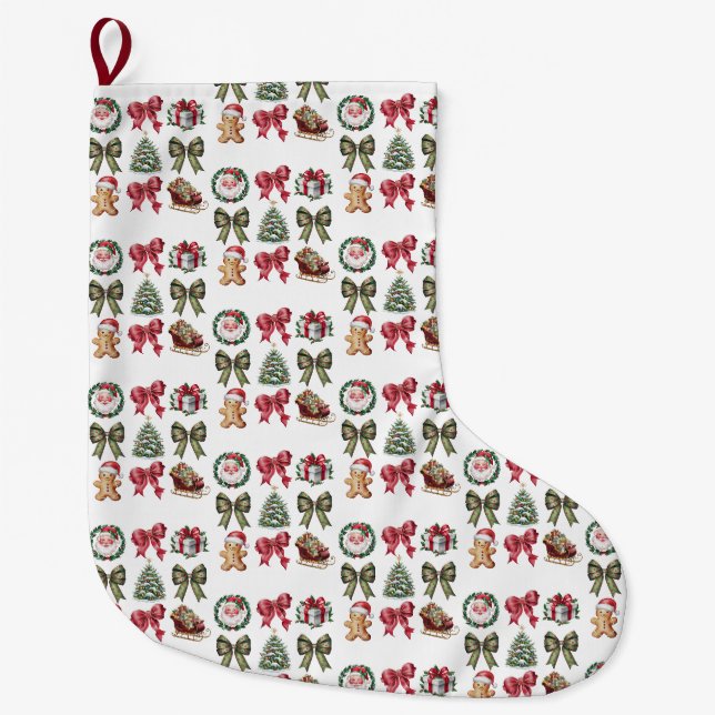 MERRY CHRISTMAS LARGE CHRISTMAS STOCKING (Front)