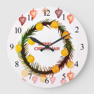 Merry Christmas Large Clock