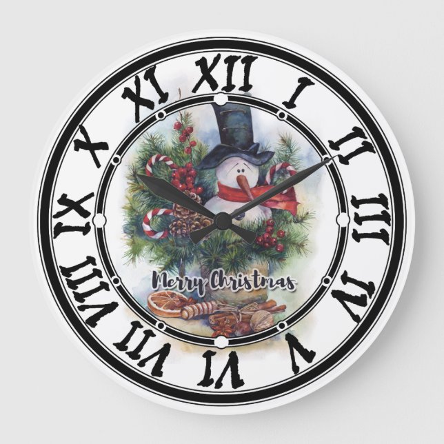 Merry Christmas  Large Clock (Front)