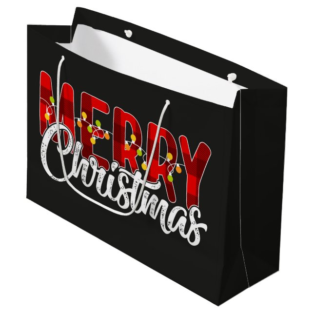 Merry Christmas  Large Gift Bag (Front Angled)