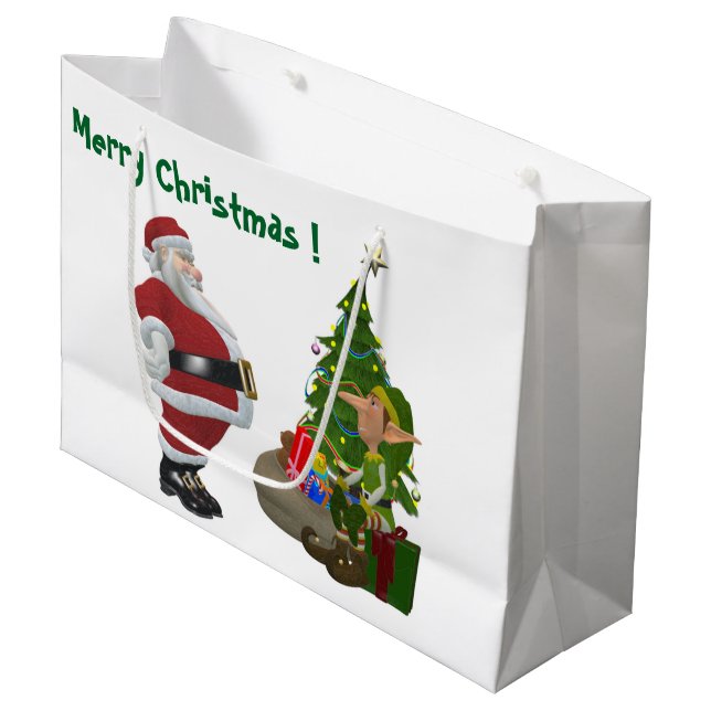 MERRY CHRISTMAS LARGE GIFT BAG (Front Angled)