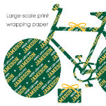 Merry Christmas Large Scale Custom Green Gold Wrapping Paper<br><div class="desc">Elevate your gift-giving this Christmas with a personalized name wrapping paper. This large-scale pattern showcases the recipient's name in stylish typography, with classic block-style lettering and star motifs. The 'Merry Christmas' phrase can also be customized or changed to suit other celebrations. A retro vintage style that's suitable for all ages,...</div>