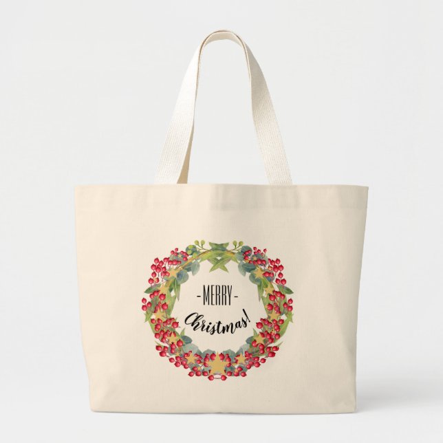 Merry Christmas  Large Tote Bag (Front)