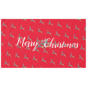 Merry Christmas Leaping Deer Tablecloth