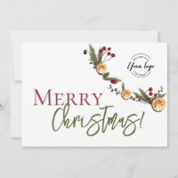 Merry Christmas leaves Oranges wreath Custom Logo