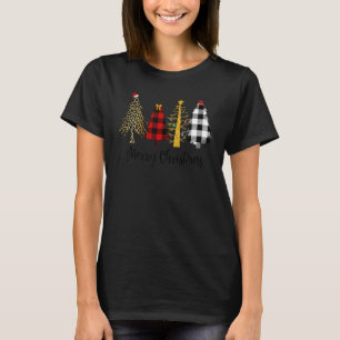 Merry Christmas  Leopard Buffalo Plaid Christmas T T-Shirt