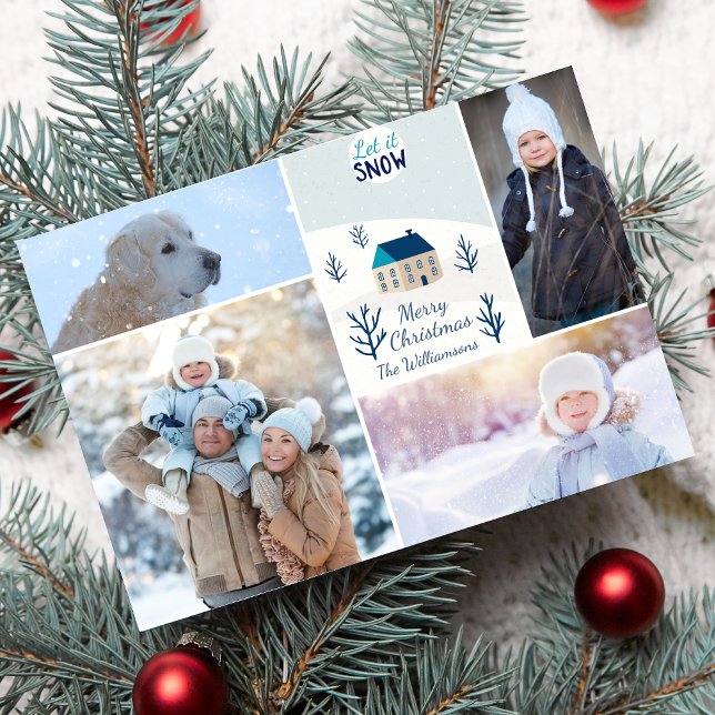 Merry Christmas Let it Snow Holiday Photo Collage (Creator Uploaded)